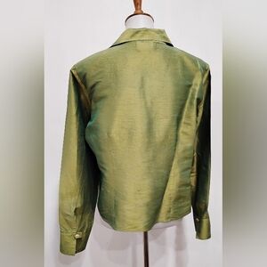 VINTAGE GIANNI IRIDESCENT RAW SILK BLOUSE